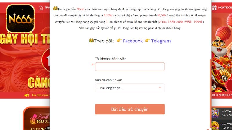 Hướng Dẫn Đăng Nhập N666 Và Cách Xử Lý Khi Gặp Lỗi Đơn Giản 3 Yêu cầu hỗ trợ khi quên mật khẩu