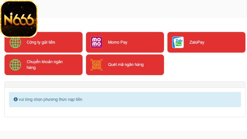 Nạp Tiền N666 - Hướng Dẫn Giao Dịch Chỉ Trong 1 Nốt Nhạc 2 Trang cá cược N666 hỗ trợ nhiều phương thức nạp tiền